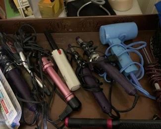 curling irons, blow dryer