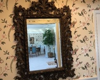 large carved resin mirror