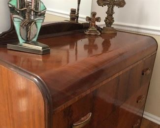 vintage dresser & mirror with bakelite handles