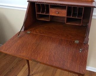 antique zebrawood secretary desk - excellent condition