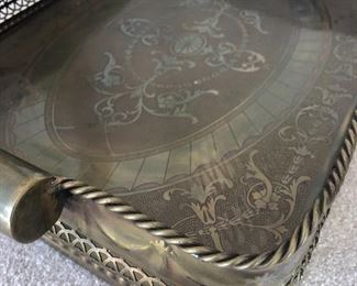 detail of brass tray