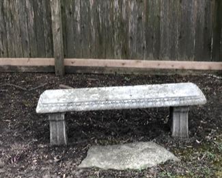 Cement garden bench