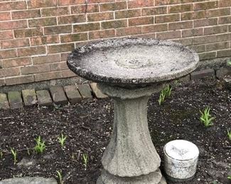 Cement bird bath