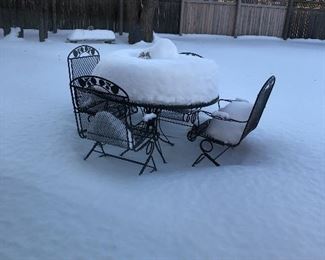 Vintage wrought iron patio set