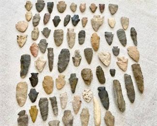 69 Arrowheads and spears. $700