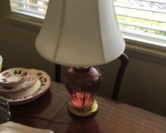 Lamp on dining table