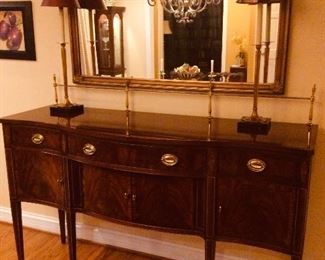 Hickory Chair Mahogany Server with Brass Rail