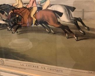 Detail of Lithograph, Horse Racing