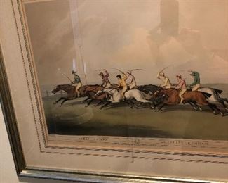 Lithograph, Horse Racing. 19th Century