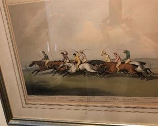 Lithograph, Horse Racing. 19th Century
