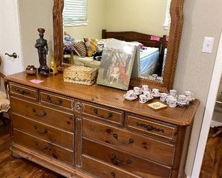Distressed new dresser with mirror