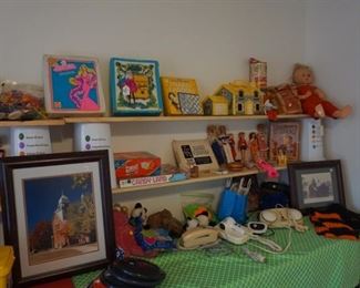 Dolls, Barbies, OSU , scarves. hair care, telephone