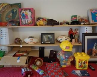 Barbies, doll clothes, Legos, scarves, OSU