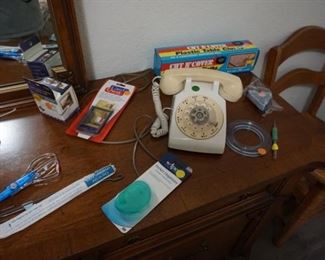 vintage telephone, scrapbooking tools