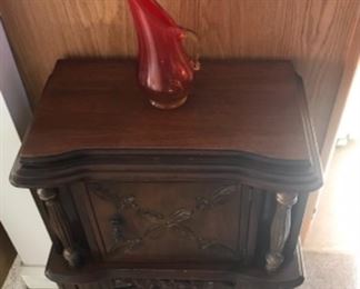 Vintage smoking stand, copper lined 