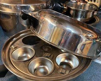 Amway Queen Stainless Egg Coddler Pan set