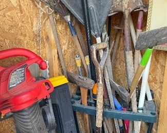 Shovels, racks, Blower