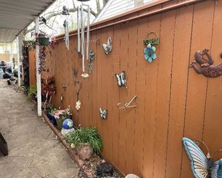 Chimes, Gazing Ball, Metal Butterflies 