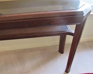 12. $125 Modern Glass Top Console Table, 59"w x 16"d x 26"h