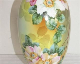 14. $90 Nippon Floral Ceramic Lamp, 21"h