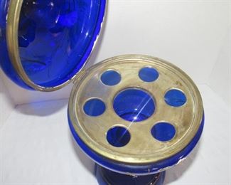 16. $150 Cobalt Shot Glass Holder (no glasses), 15"h