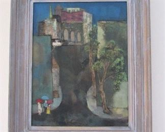 24. $175 Painting, Oil on Canvas, A Village, Mary Hovnanian, 27.5” x 33.5”h