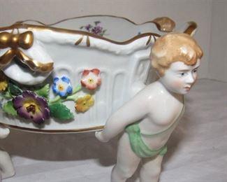 32. $75 German Porcelain Centerpiece Bowl with cherubs