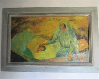 37. $195 Painting, Oil on Canvas, Nurse and Child, Mary Hovnanian, 34” x 23”