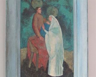 39. $100  Painting, Oil on Canvas, Holy Family, Mary Hovnanian, 13” x 19”	