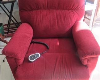 49. $495 La-Z-Boy Lift Chair in red with remote (new)	