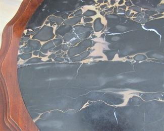 50. $110 Small Round French Marble Top Table, 20” x 19”h	