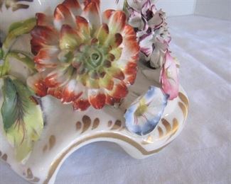 55. $275 Floral Porcelain Vase, possibly Meissen (a few small chips), 15.5”h