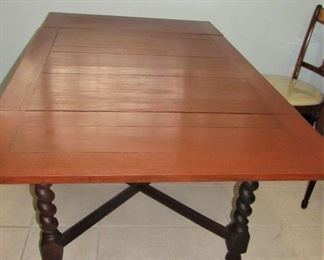 72. $220 English Oak Pub Table, 59” x 35” (open), 59” x 36” (closed), 30”h