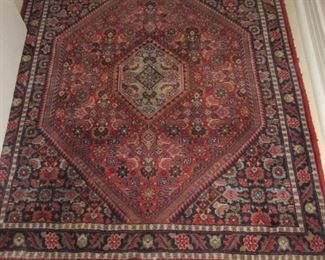 77. $140 Indo Bijar small  Rug, red and blue, 2.8’ x 3.3’