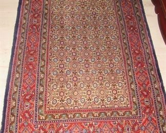 79. $160 Wool Rug, red and blue, 3’2” x 4’6”	