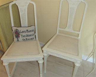 93. $120 White Painted Chair and Rocker, pair