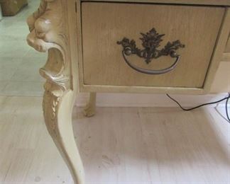 94. $295 Writing Desk, painted, Lion’s Head and paw feet, 45.5”w x 26”d x 28”h