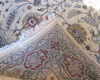 98. $400 Persian Rug, blue and cream wool, 5’9” x 8’7”