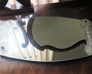 102. $80 Vanity Mirror with Flower Handles (one flower is chipped), 22”w	