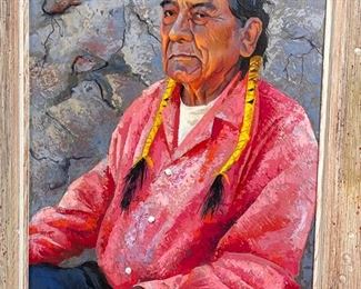 *Original* Art Mark Coomer Paul Wolf Robe Pueblo Indian San Ildefonso	38.5x28.5x1.5in	HxWxD