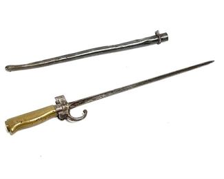 French Needle Bayonet Lebel w/ Scabbard 1866	19in Long	