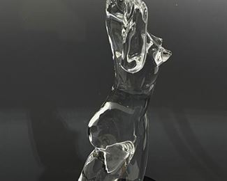 Murano Glass Nude Woman Sculpture	18.5in H x 5.5x5in	