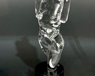 Murano Glass Nude Woman Sculpture	18.5in H x 5.5x5in	