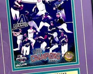 Arizona Diamondbacks World Series Champions 2001 Randy Johnson and Curt Schilling World Series Cup MVP Limited Edition Series 396 of 2001	15.5x26	