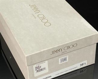 Jimmy Choo Aurora Pumps Lep Glitter Fabric-Champagne Shoes 143	39.5 sz