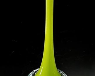 Hut Princ Czech Art Glass Vase Dennis Scheffer	15in H x 5.5in diameter	
