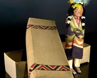 Vintage Skookum Doll Bully Good 4090 in original box 14in	Box: 17x5.25x4.25 