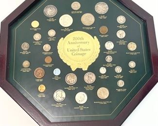 200th Anniversary of United States Coinage Coins in Shadow Box	16x16