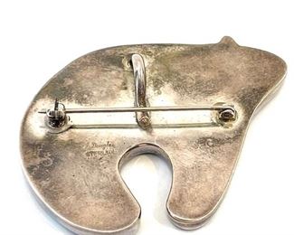 Navajo J Douglas Fetish Bear Brooch pin/pendant Multi Gemstone	57x41x11mm	