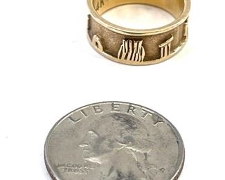 Navajo 14k Gold Native American Storyteller Ring Size: 6.5	Size: 6.5<BR>8mm wide	